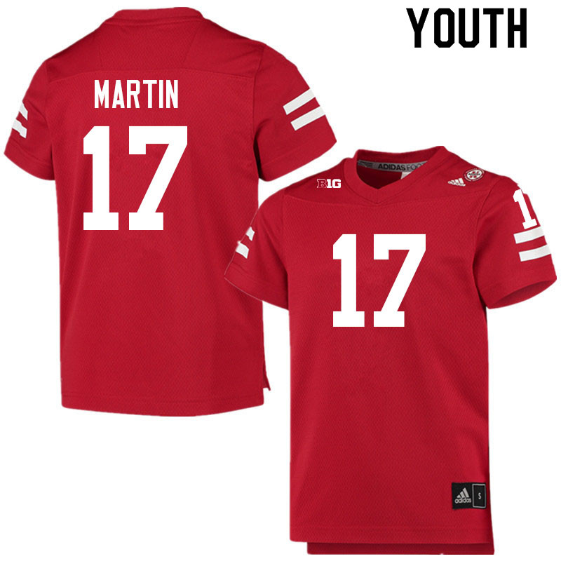 Youth #17 Jalil Martin Nebraska Cornhuskers College Football Jerseys Sale-Scarlet